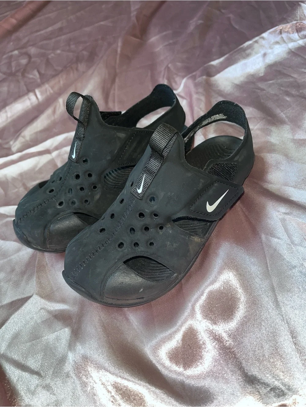 Nike Black Kids Slip-On Water Sandals